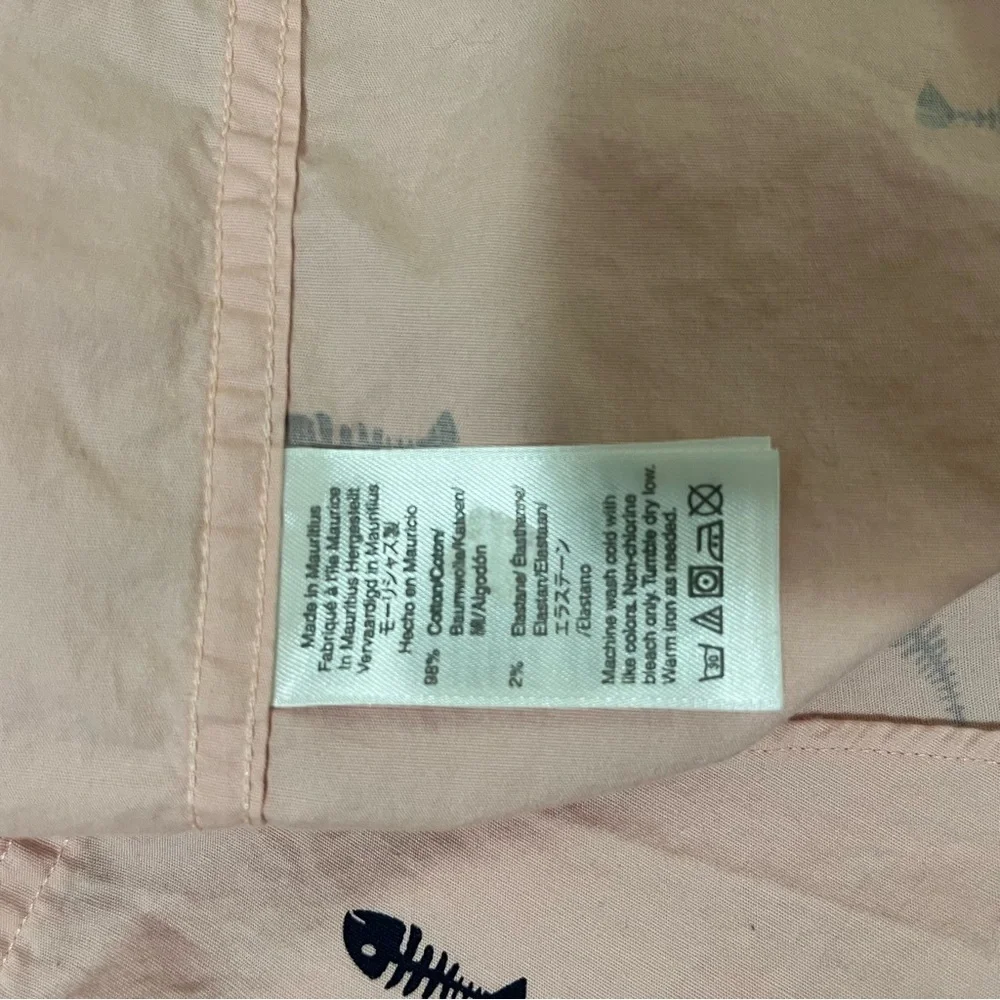 J. Crew Mercantile Flex Fish Bones Blush Shirt Size Medium